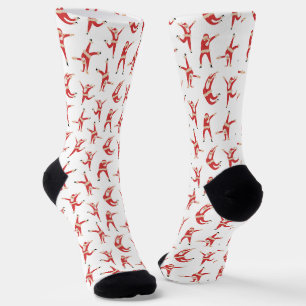Calcetines Patrón de Navidades Dabbing Santa Fun