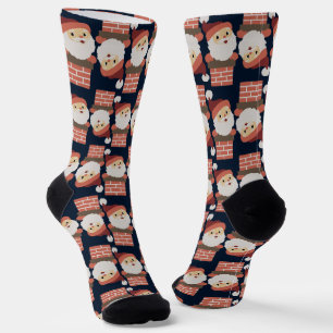 Calcetines Patrón de Navidades de chimenea de Santa Claus