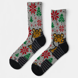 Calcetines Patrón de Navidades de clase con adorno en hombres