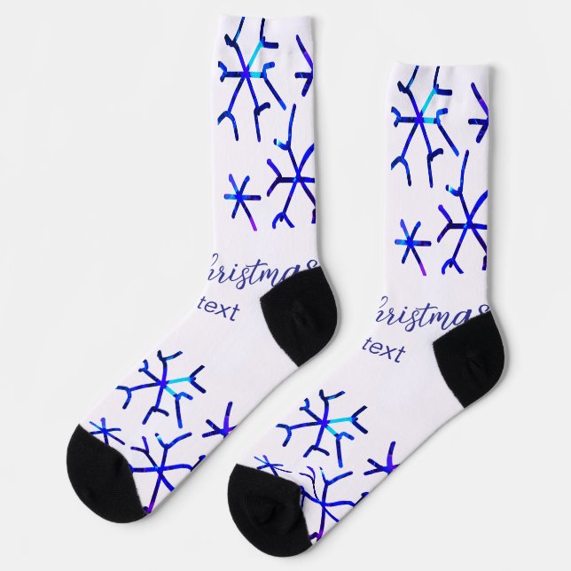Calcetines Patrón de Navidades de copos de nieve brillantes m (Izquierda)