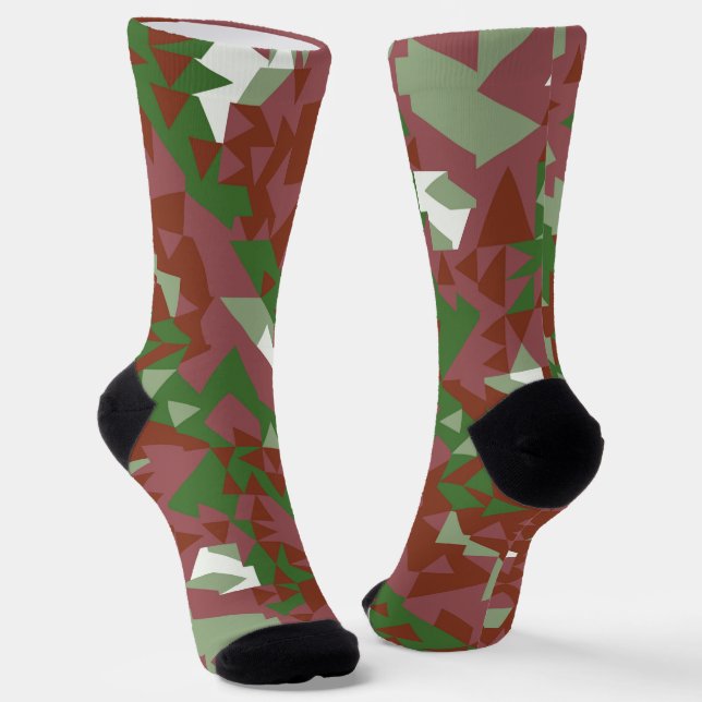 Calcetines Patrón de Navidades geométricos eclécticos Mod Ret (Angular)
