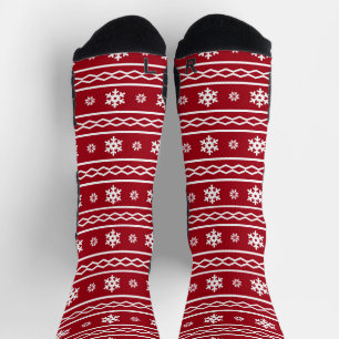 Calcetines Patrón de Navidades pequeños rojo
