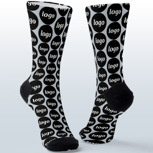Calcetines Patrón de negocio de logotipo simple azul en polvo