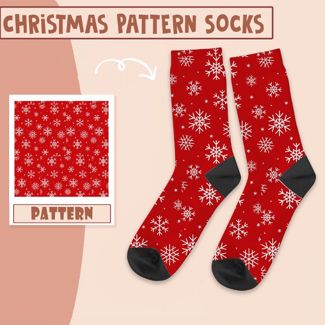 Calcetines Patrón de nieve navideña de navidades (Subido por el creador)