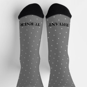 Calcetines Patrón de nombres personalizados zócalos grises pe