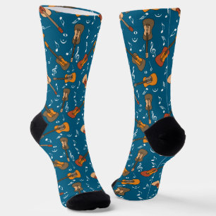 Calcetines Patrón de notas de música guitarra