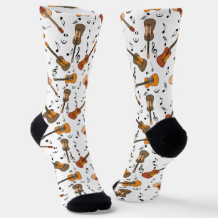 Calcetines Patrón de notas de música guitarra