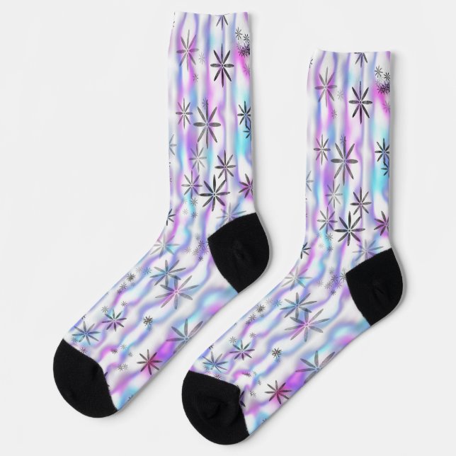 Calcetines Patrón de Ondas de Estallido de Estrellas Soñadora (Izquierda)