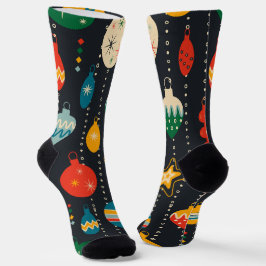 Calcetines Patrón de ornamentos en azul marino