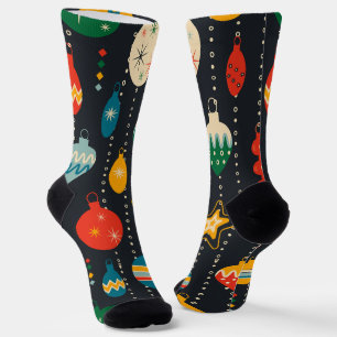 Calcetines Patrón de ornamentos en azul marino