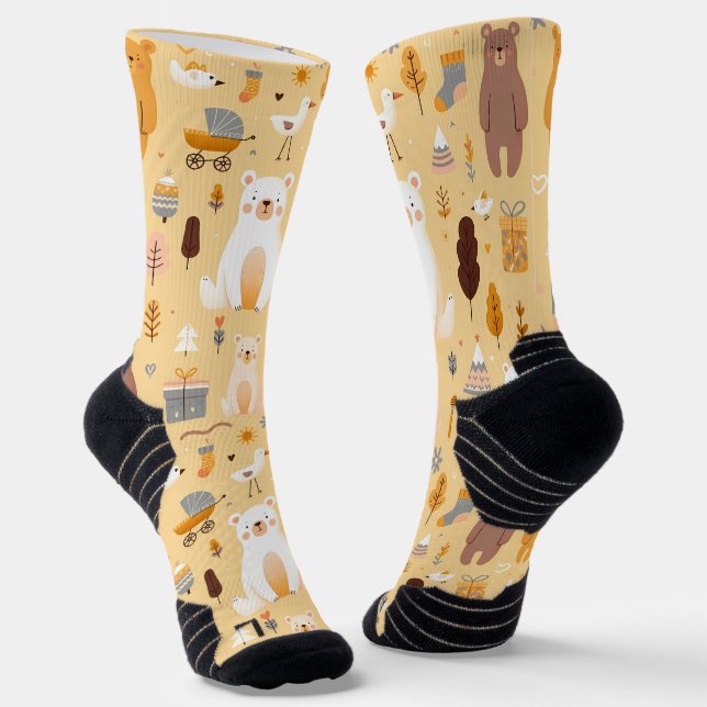 Calcetines Patrón de Oso Adorable (Angular)