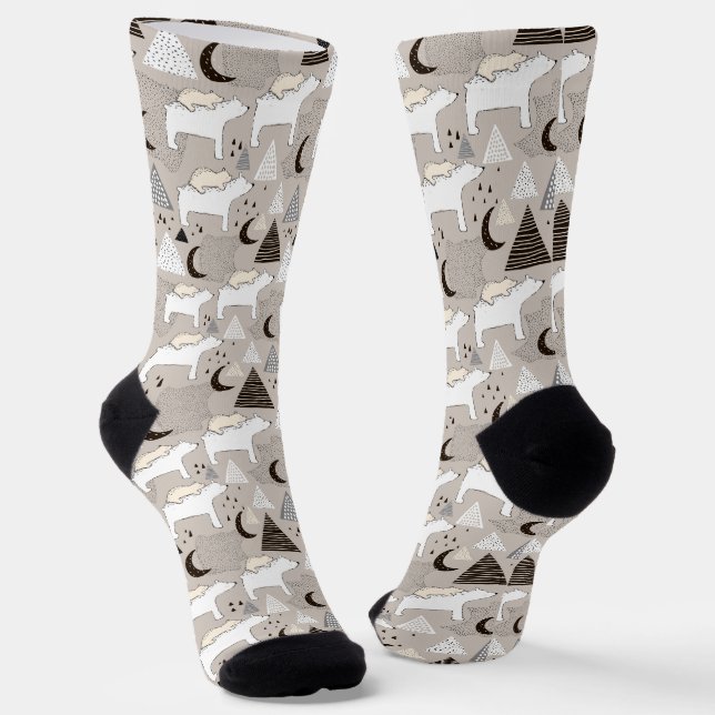 Calcetines Patrón de oso de madera de Doodle Cuaderno (Angular)
