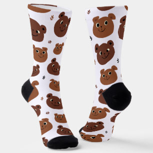 Calcetines Patrón de oso marrón