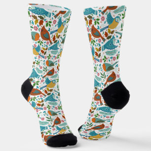 Calcetines Patrón de pájaros de invierno