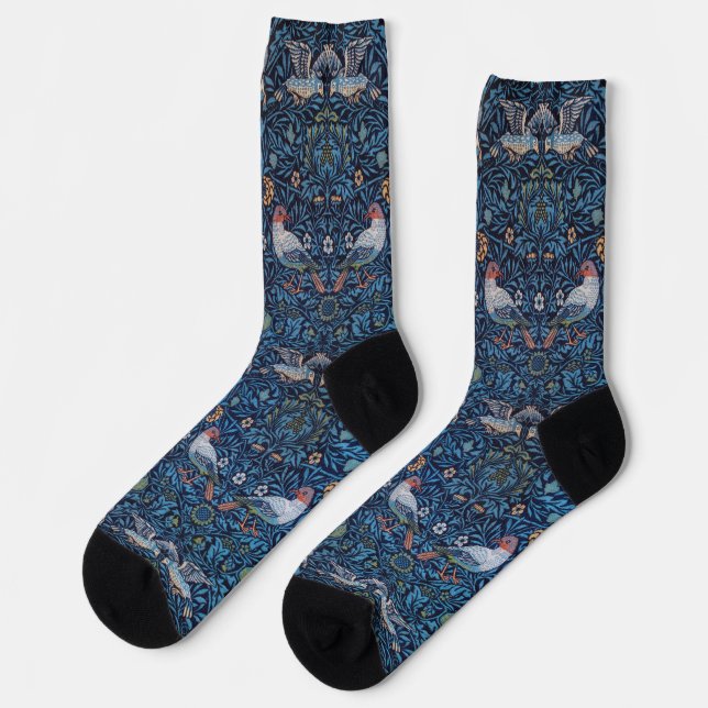 Calcetines Patrón de pájaros, William Morris (Izquierda)