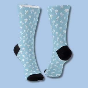 Calcetines Patrón de palma tropical bebé azul