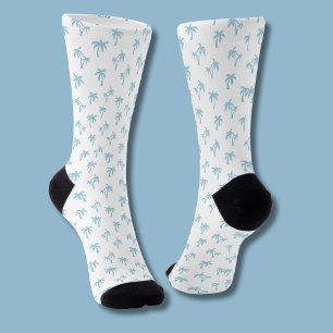 Calcetines Patrón de palma tropical bebé azul