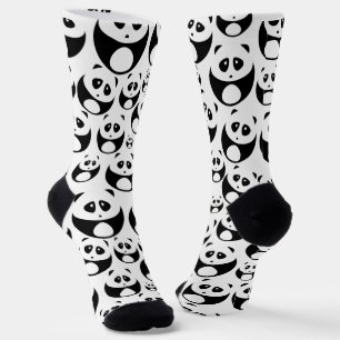 Calcetines Patrón de Panda blanco y negro de Kawaii