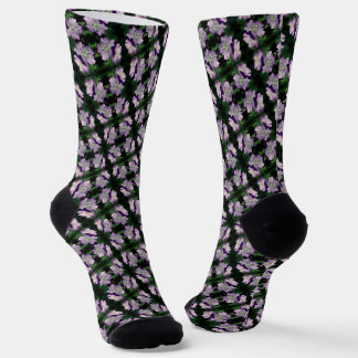 Calcetines Patrón de pares de flores de geranio morado de bon