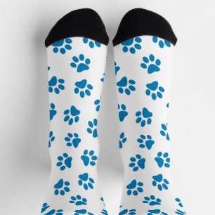 Calcetines Patrón De Patas, Patas De Perro, Patas Azules