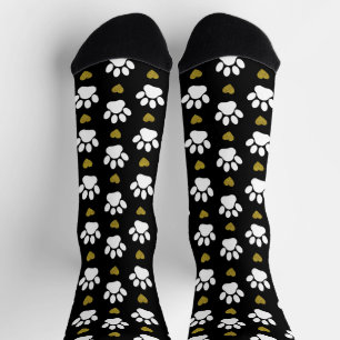 Calcetines Patrón De Patas, Patas De Perro, Patas Blancas, Co