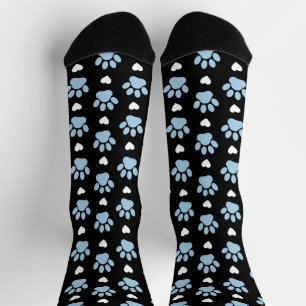 Calcetines Patrón De Patas, Perros, Patas Azules, Corazones B