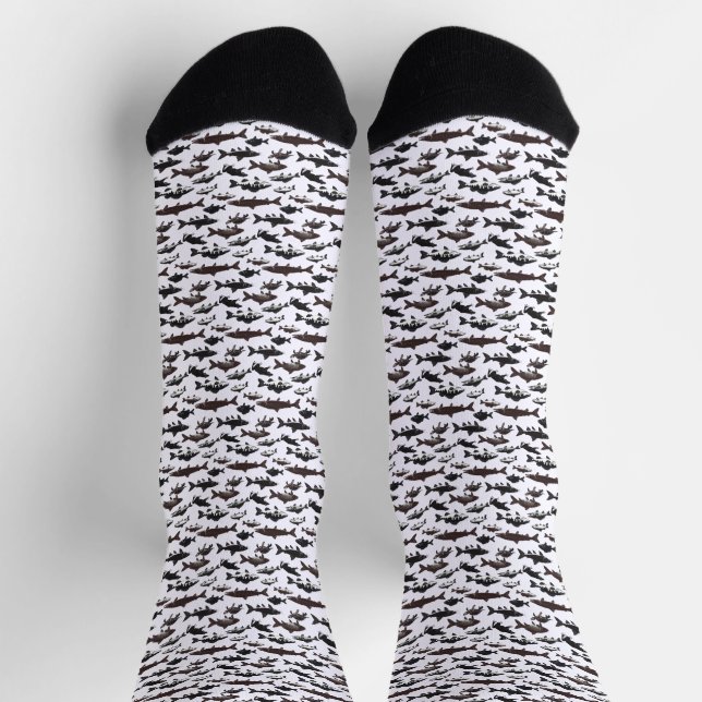 Calcetines patrón de peces de agua dulce (Arriba)