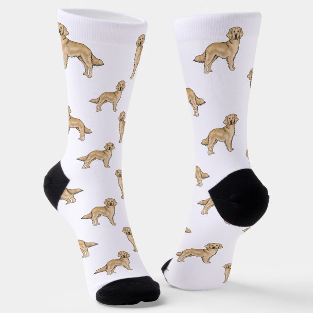 Calcetines Patrón de perro adorno de dibujos animados amarill (Angular)