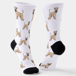 Calcetines Patrón de perro beige de llanta blanda