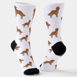 Calcetines Patrón de perro de dibujos animados adorable Retri
