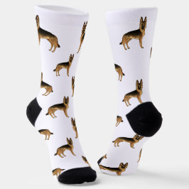 Calcetines Patrón de perro de dibujos animados de pastor alem