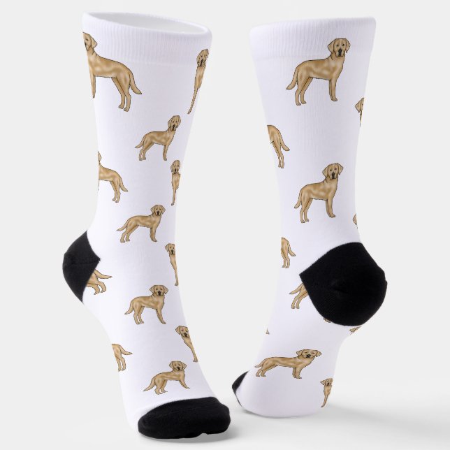 Calcetines Patrón de perro de dibujos animados Labrador Retri (Angular)