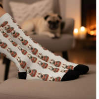 Patrón de perros de color de agua retro Pug