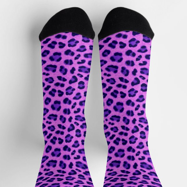 Calcetines Patrón de piel de impresión de animales de leopard (Arriba)