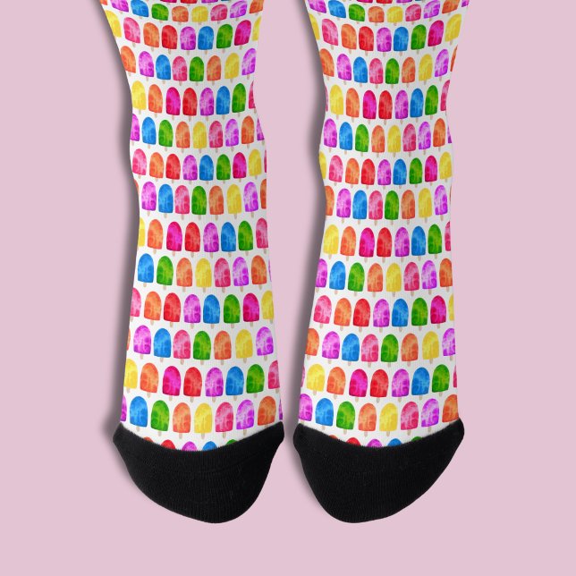 Calcetines Patrón de piruleta de helado colorido (Ice lolly popsicle socks)