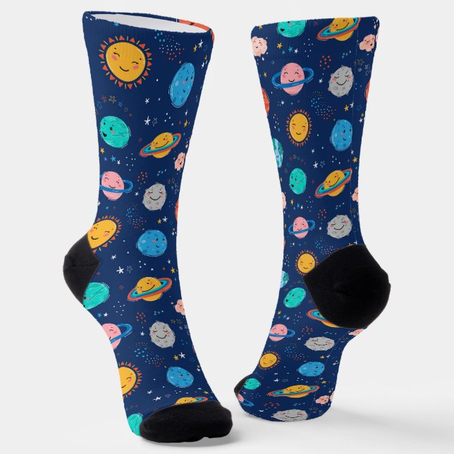 Calcetines Patrón de planeta sonriente (Angular)