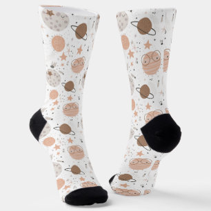 Calcetines Patrón de planetas de Doodle Cuto