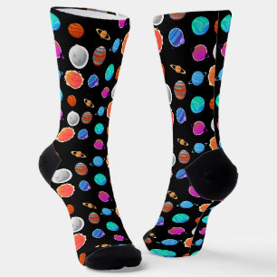 Calcetines Patrón de planetas de espacio exterior colorido li