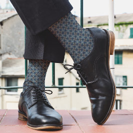 Calcetines Patrón de planta de resumen gris y azul Naturaleza