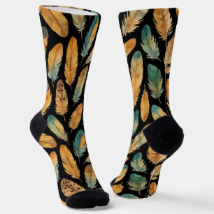 Calcetines Patrón de pluma boho