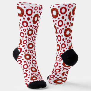 Calcetines Patrón de Polka de Corona de Rosas para Amantes de