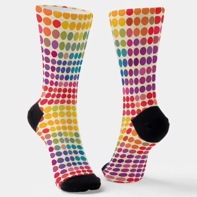 Calcetines Patrón de punto arco iris abstracto (Angular)