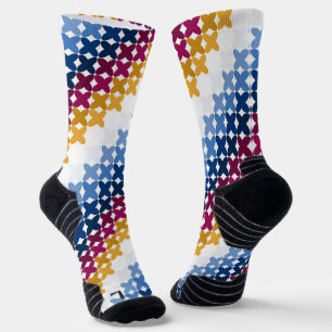 Calcetines Patrón de punto de cruz colorido sin fisuras