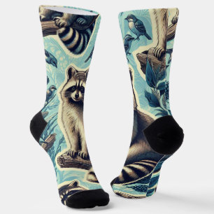 Calcetines Patrón de Racoon Cuto