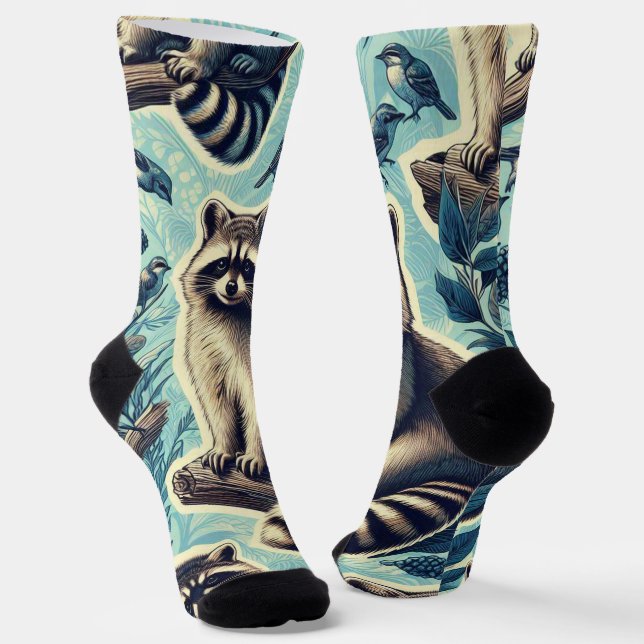 Calcetines Patrón de Racoon Cuto (Angular)