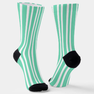 Calcetines Patrón de rayas blancas aguamarina