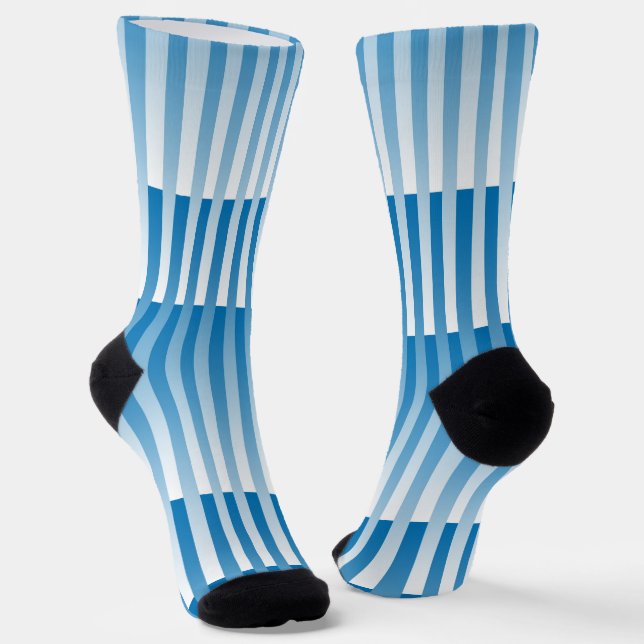 Calcetines Patrón de rayas blancas y azules (Angular)