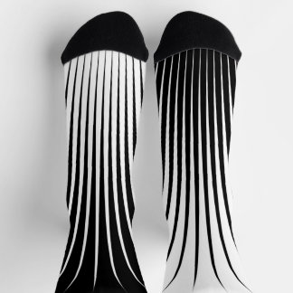 Calcetines Patrón de rayas blancas y negras muy único