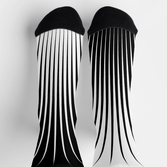 Calcetines Patrón de rayas blancas y negras muy único (Arriba)