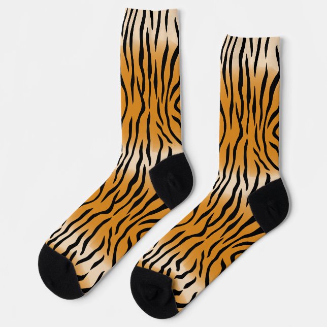 Calcetines Patrón de rayas de tigre Thunder_Cove (Izquierda)